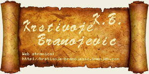Krstivoje Branojević vizit kartica